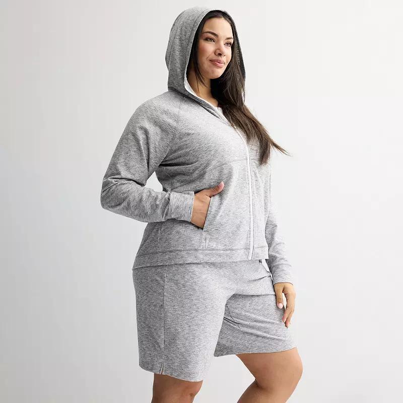 Plus Size Tek Gear® Essential Hooded Jacket, Women's, Size: 3XL, Gray Grey Product Image