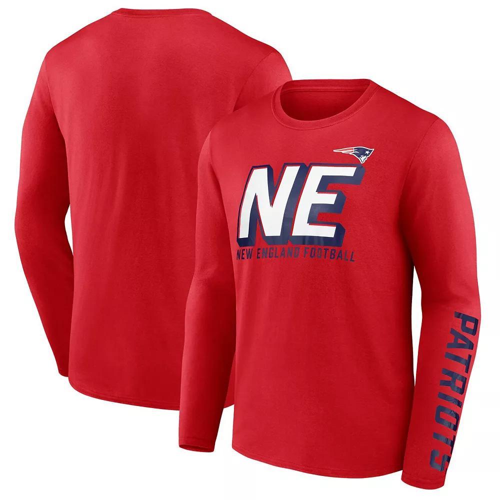 Men's Fanatics  Red New England Patriots Long Sleeve T-Shirt, Size: 4XL Product Image