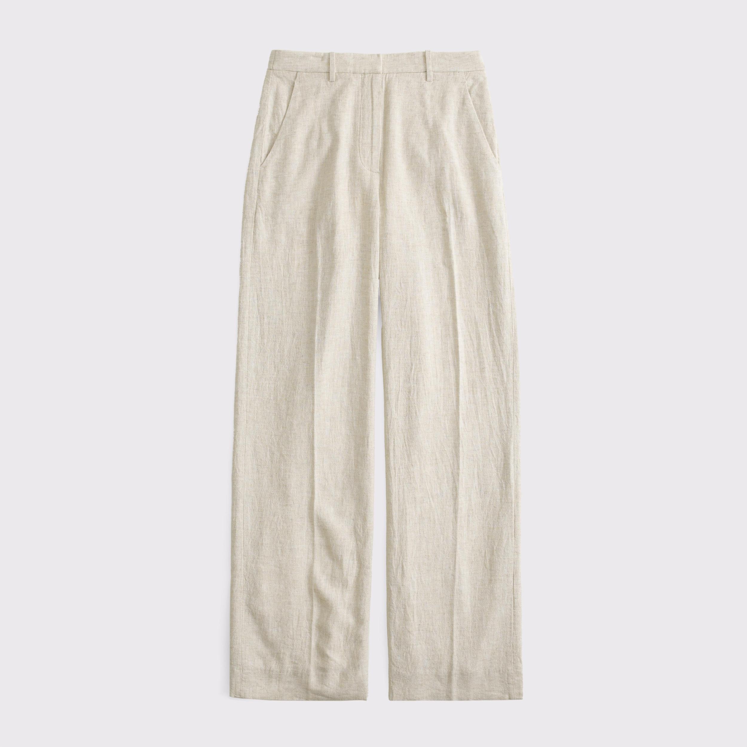 Tailored Linen-Blend Wide Leg Pant Product Image