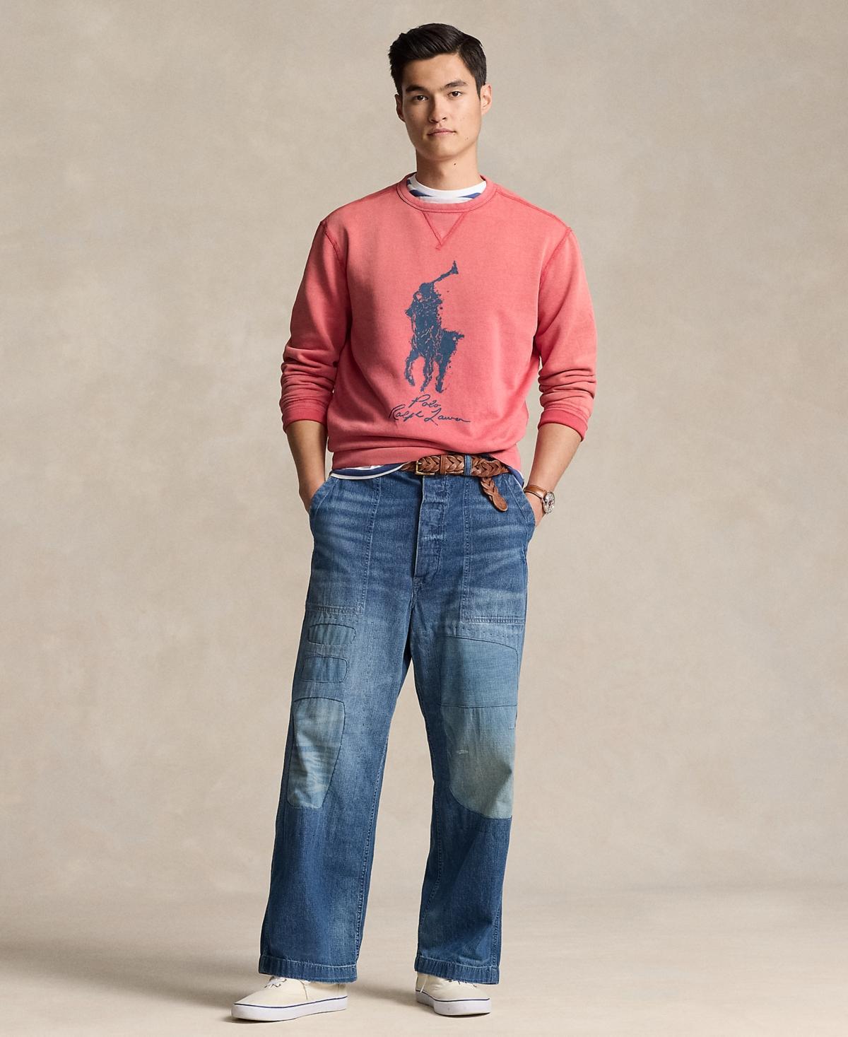 POLO RALPH LAUREN Men's Big Pony Garment-dyed Fleece Sweatshirt In Adirondack Berry Product Image