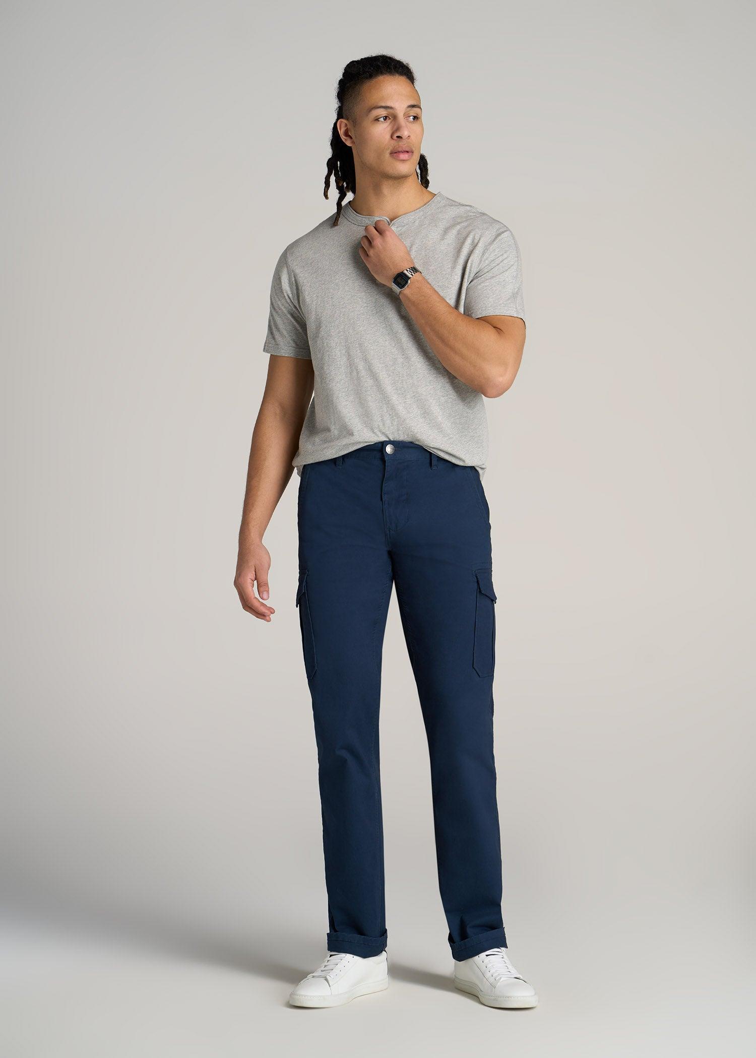 LJ&S REGULAR-FIT Jersey Henley Tee for Tall Men in Heathered Grey Male Product Image