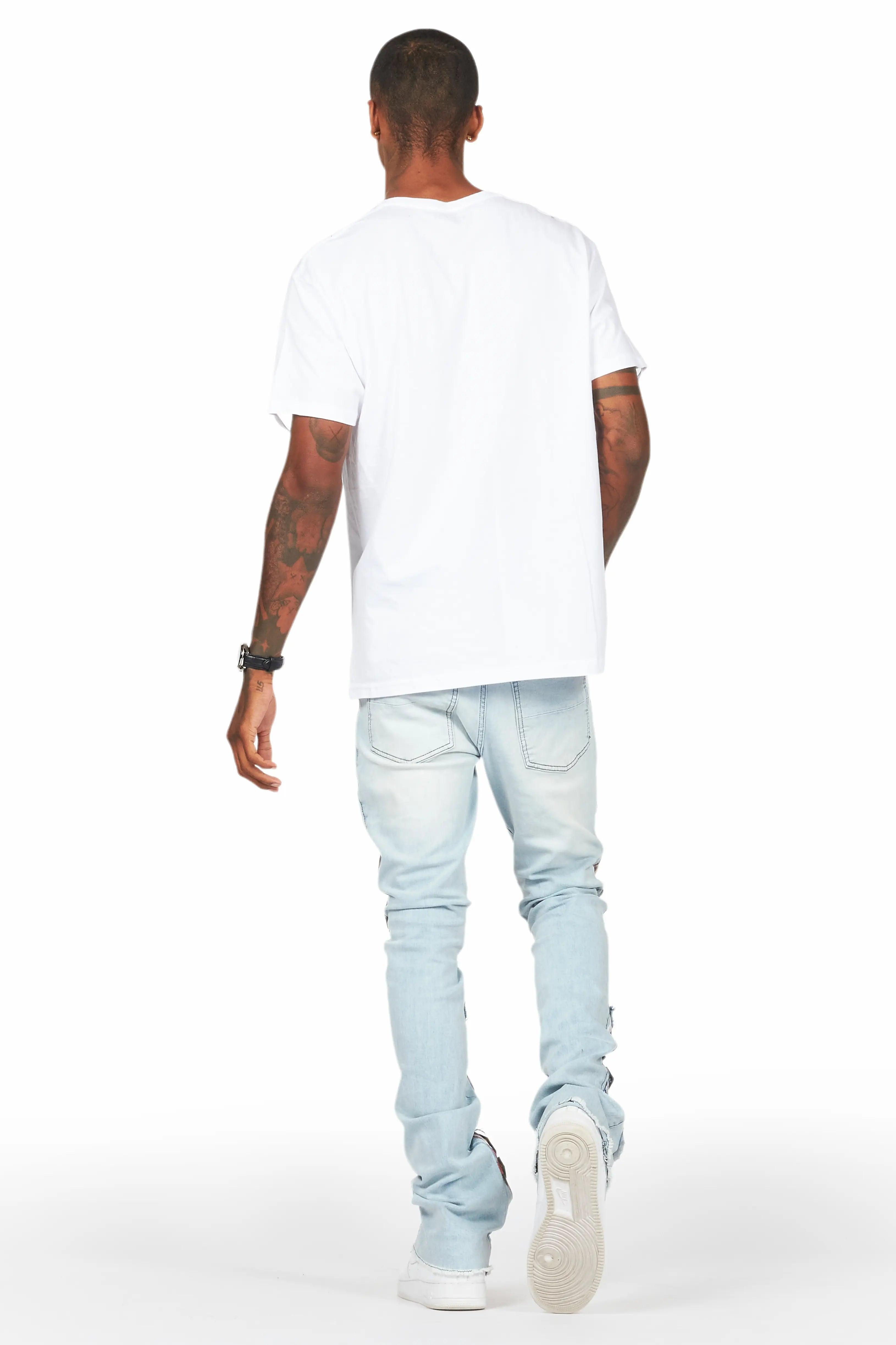 Espen Blue Stacked Flare Jean Male Product Image