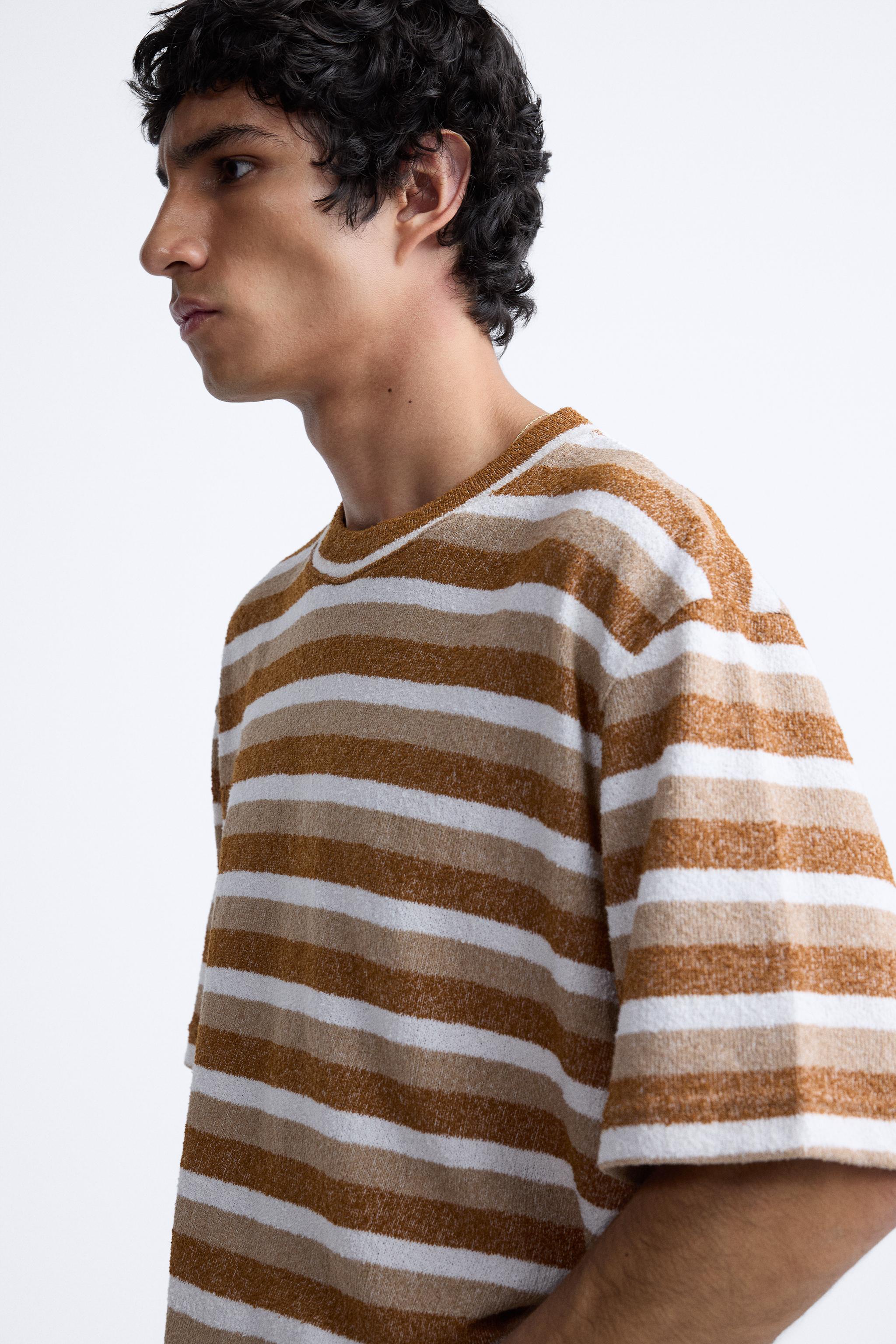 STRIPED TEXTURED T-SHIRT Product Image