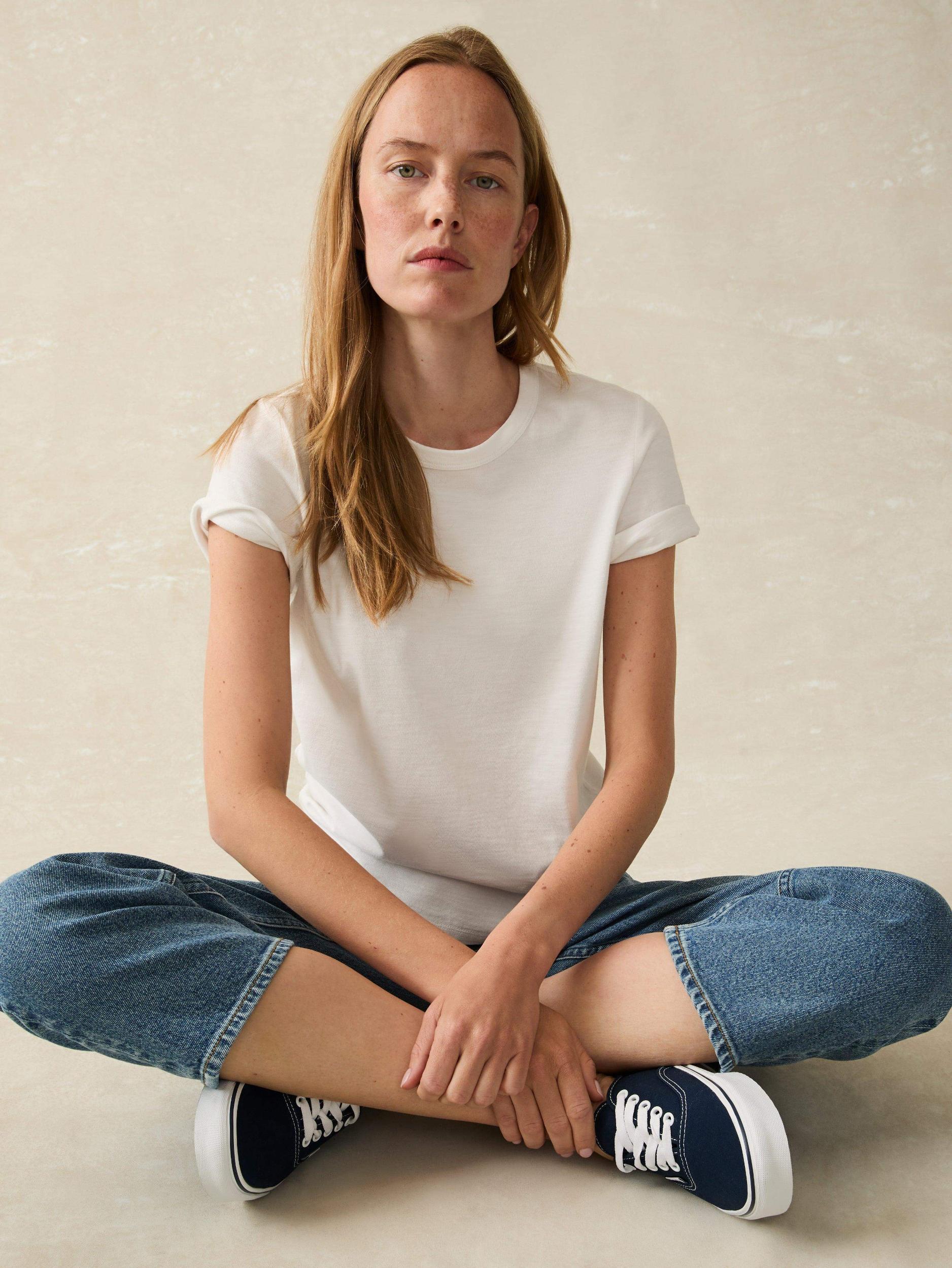 Sunwashed Crew Tee - White Female Product Image