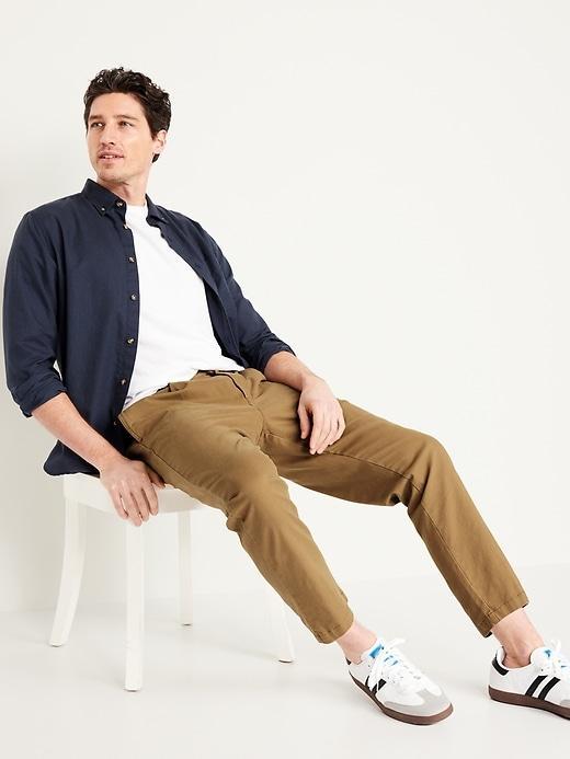 Loose Taper Built-In Flex Pleated Ankle Chino Product Image