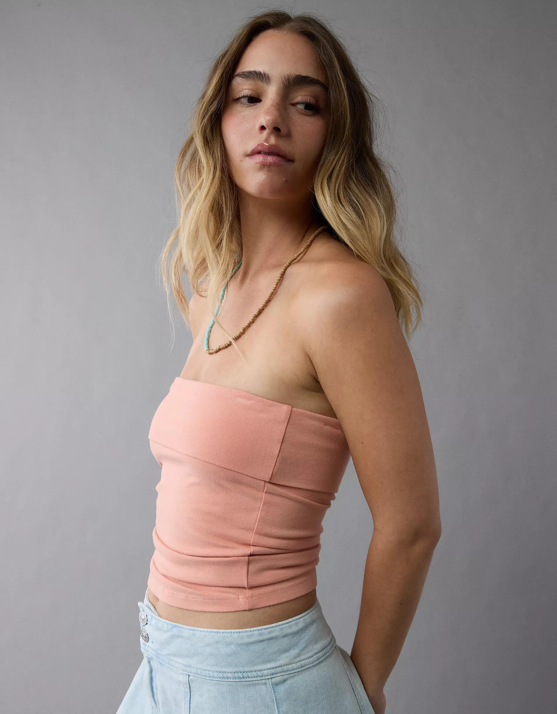 AE It Knit Foldover Tube Top Product Image