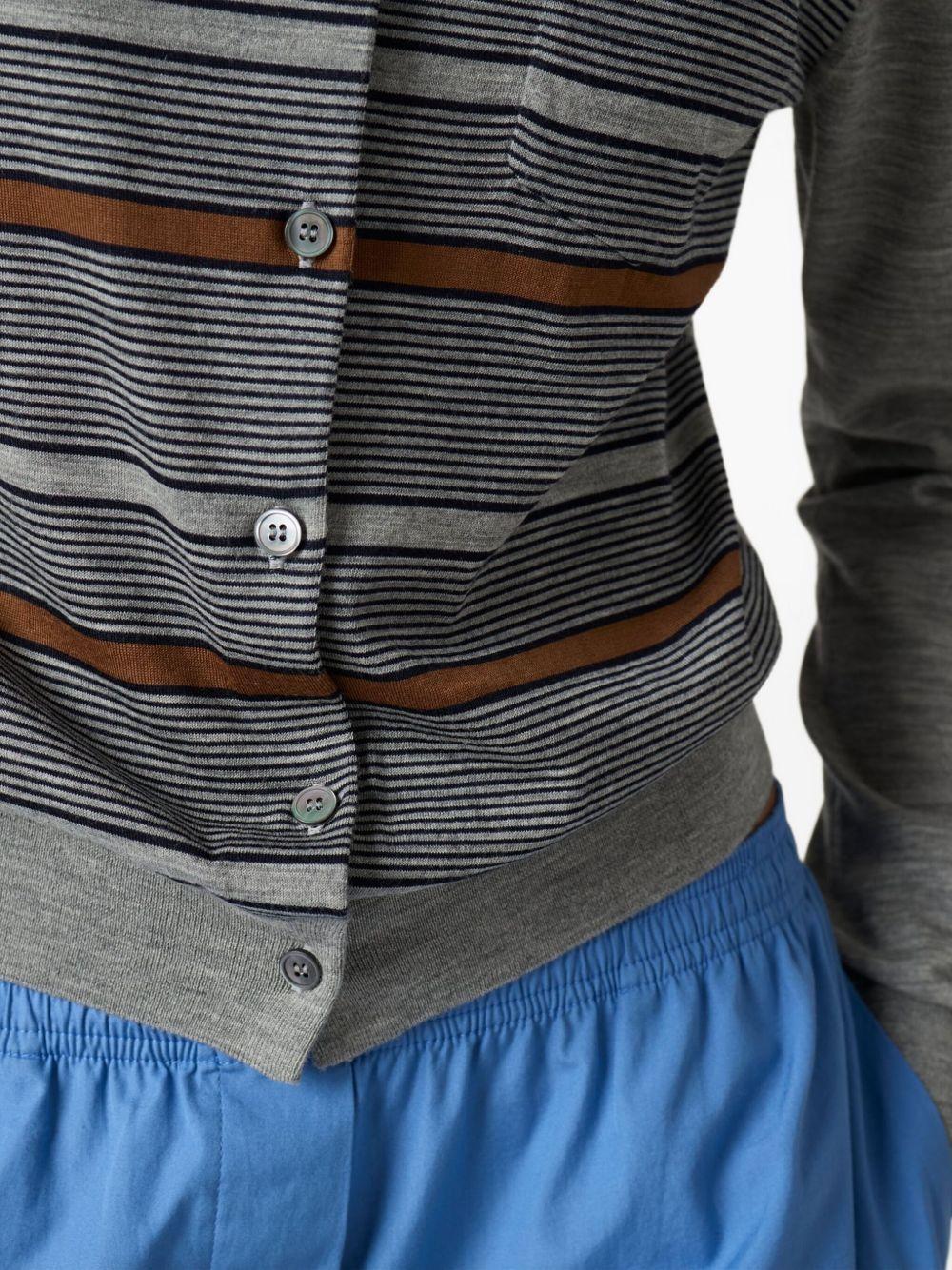 striped buttoned wool cardigan Product Image