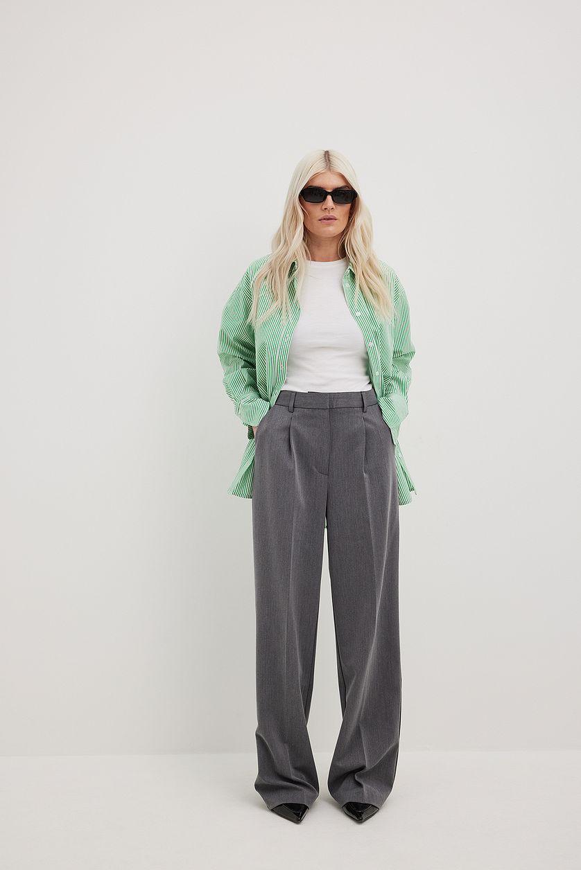 Wide High Waist Suit Pants Product Image
