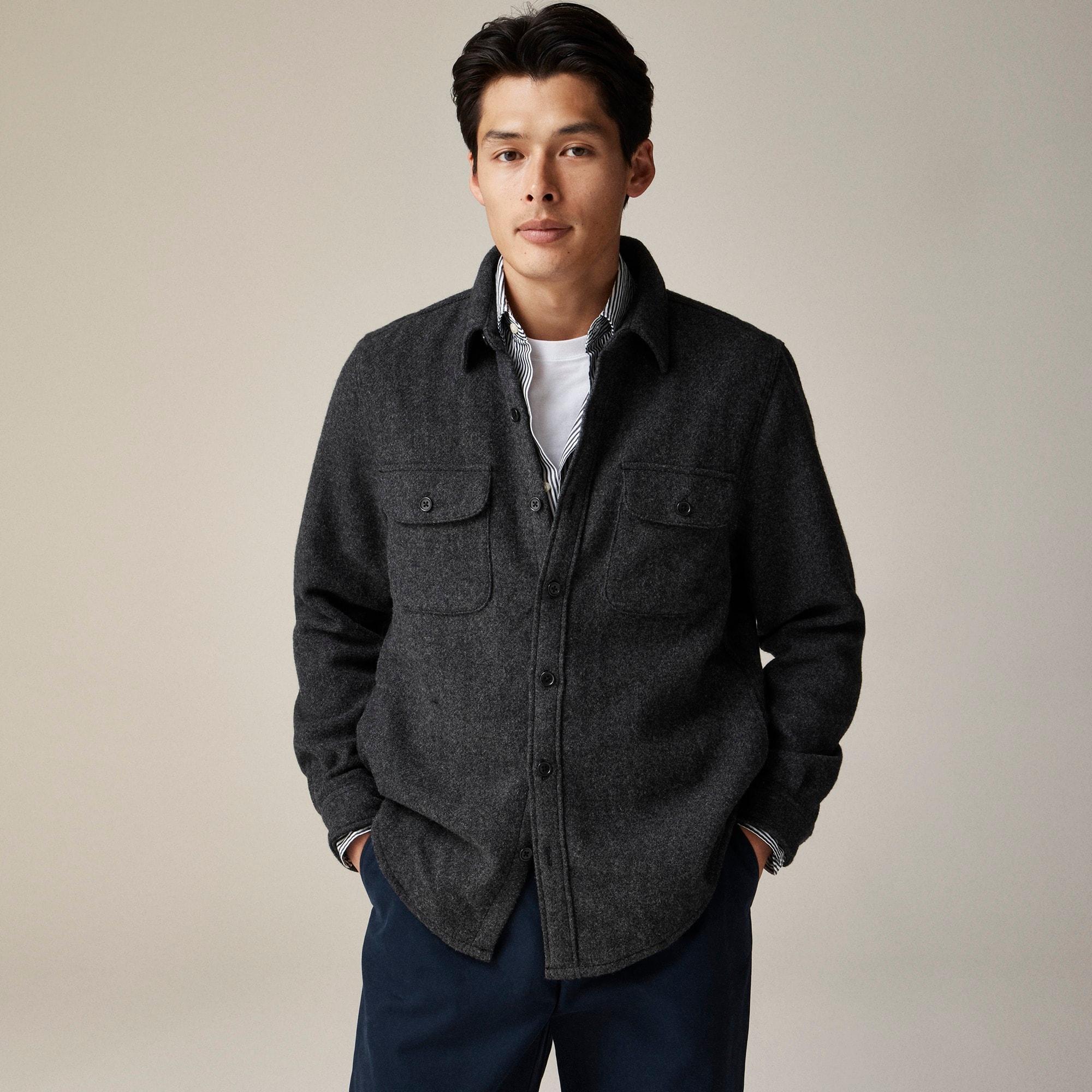 Brushed wool overshirt Product Image