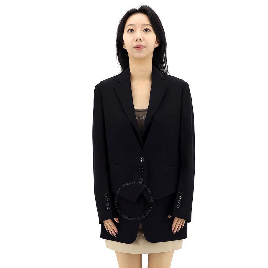 BURBERRY Black Waistcoat Wool Tailored Jacket Product Image