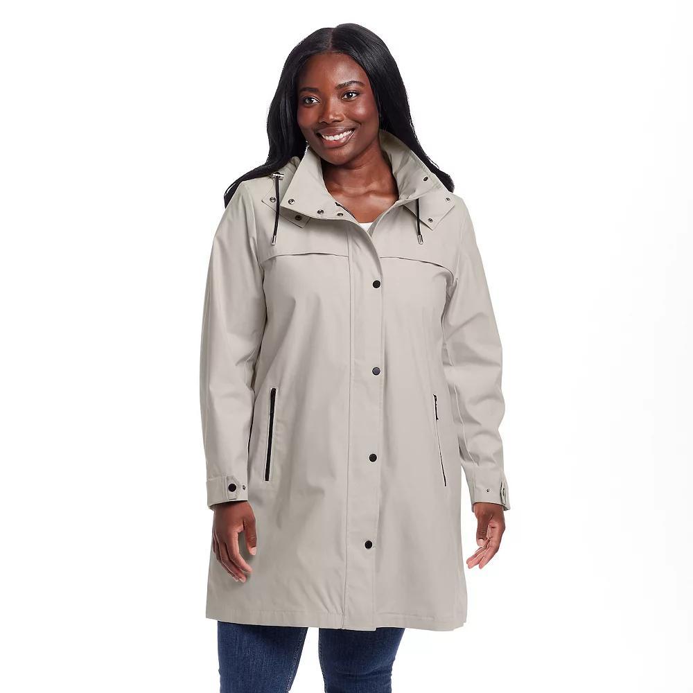 Plus Size Weathercast A-Line Rain Jacket, Womens Product Image