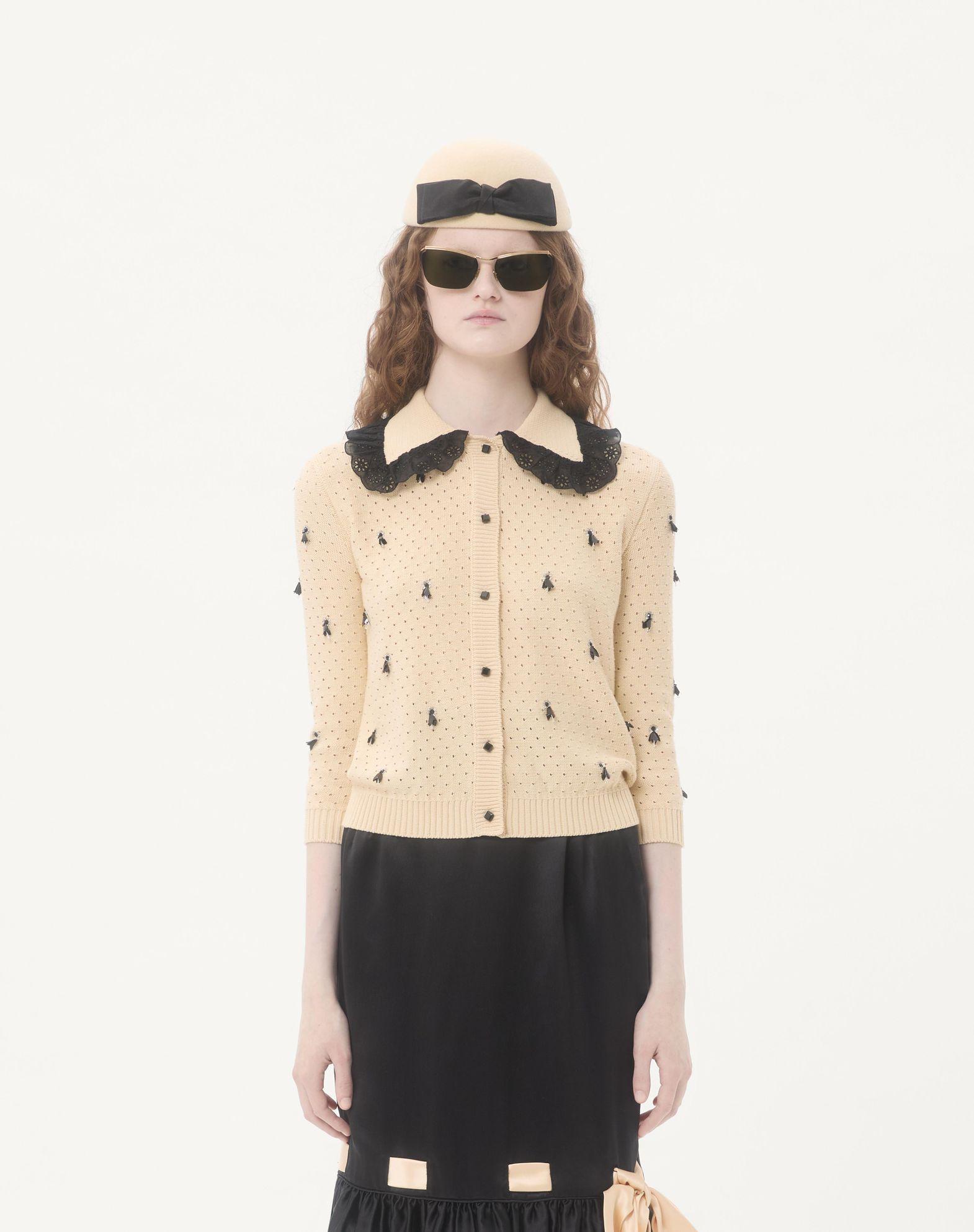 Embroidered Cotton Cardigan Product Image