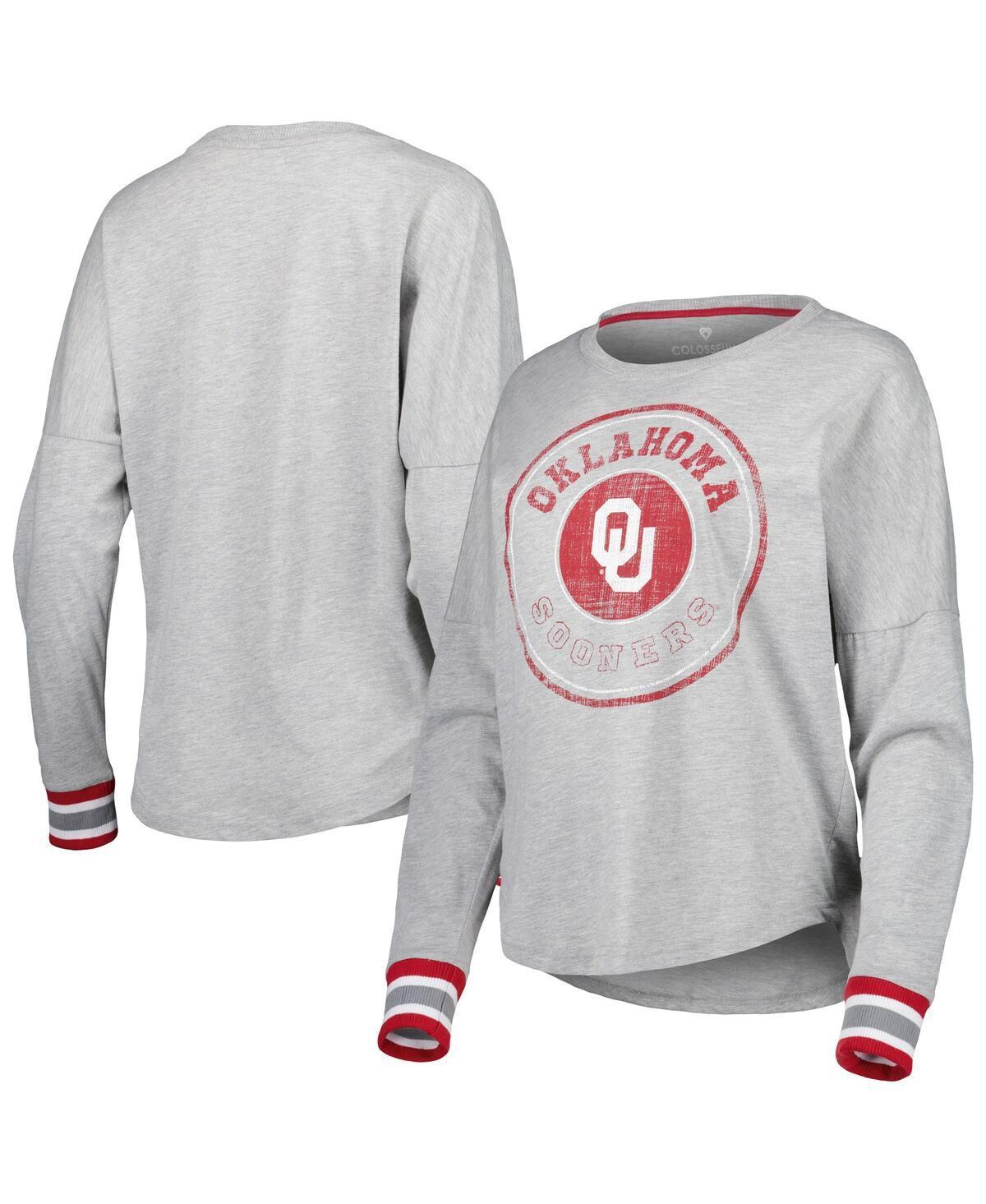 Womens Colosseum Heathered Gray Oklahoma Sooners Andy Long Sleeve T-Shirt Product Image