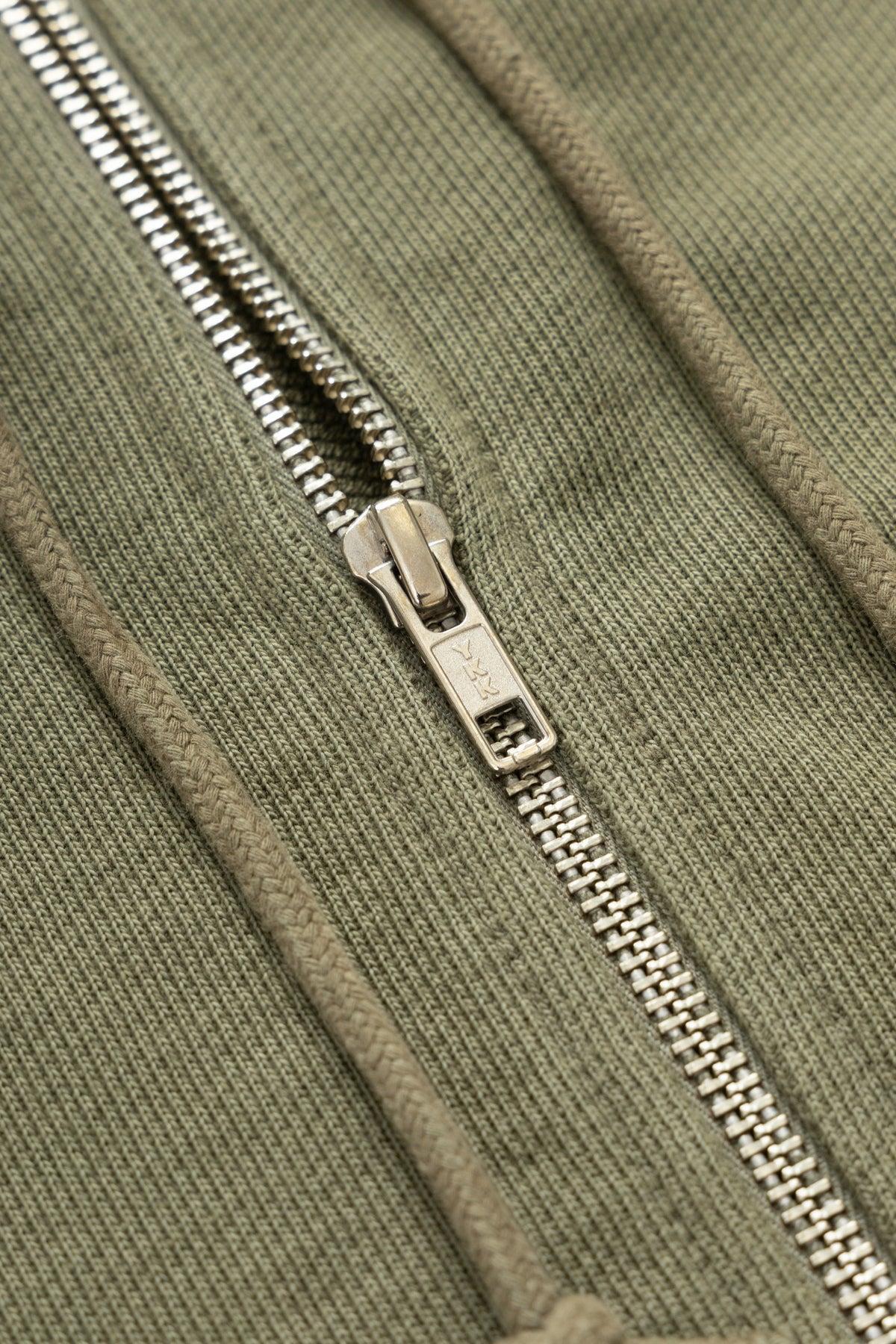 Power Goods - Loopback Zip Hoodie - Olive Product Image