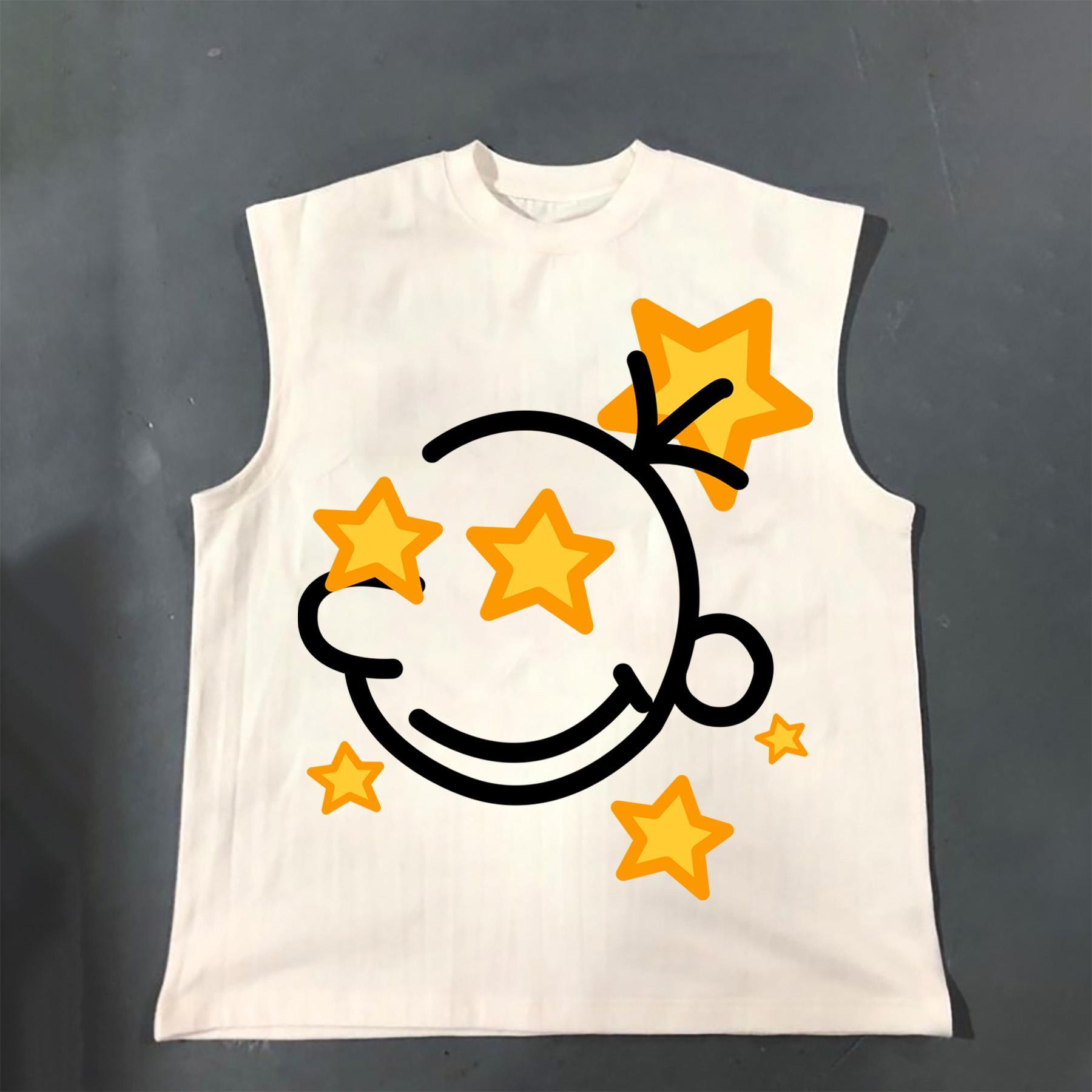 Casual The Brain Explodes Print Cotton Tank Top Product Image