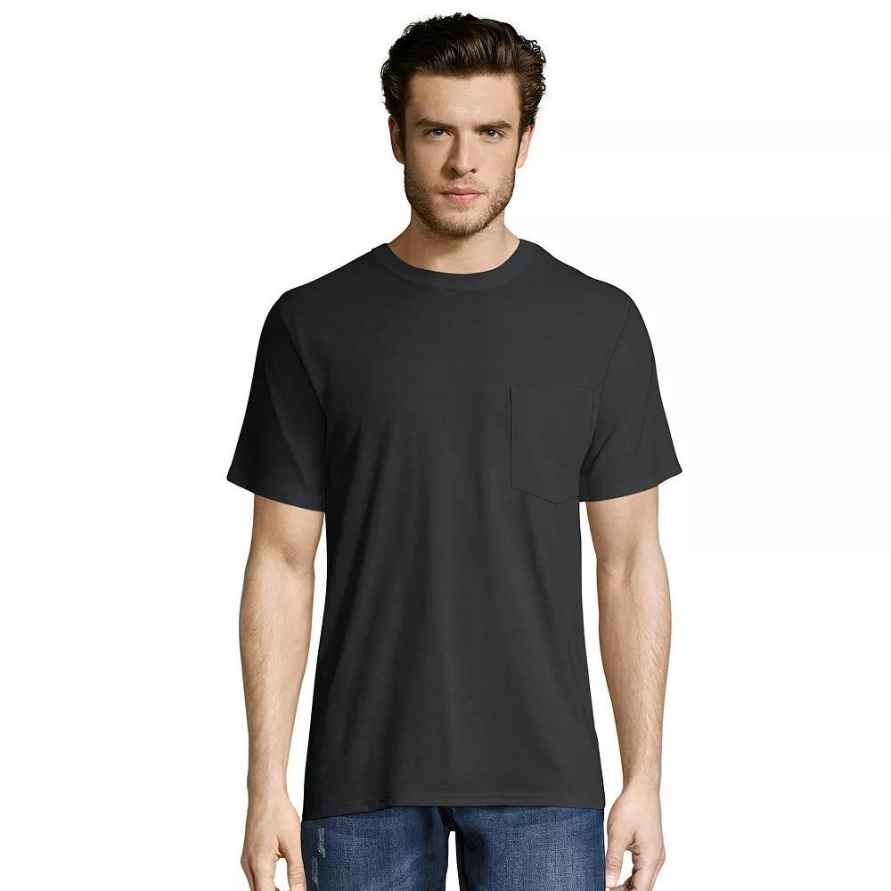 Big & Tall Hanes® Workwear 2-pack X-Temp Fresh IQ Crewneck Pocket Tees, Men's, Size: 3XL, Black Product Image