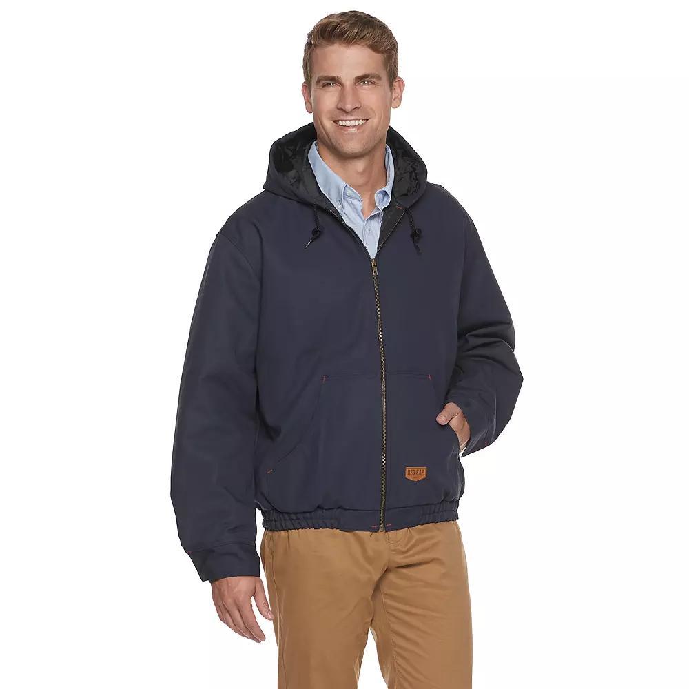 Men's Red Kap Blended Duck Zip-Front Hooded Jacket, Size: Medium, Blue Duck Product Image