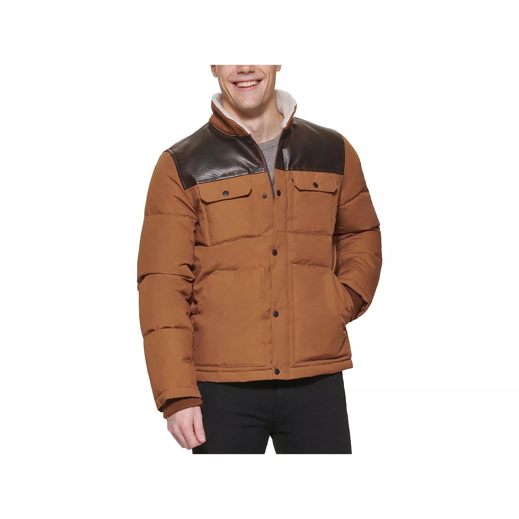 Men's Levi's® Mixed Media Parka, Size: XL, Brown Product Image