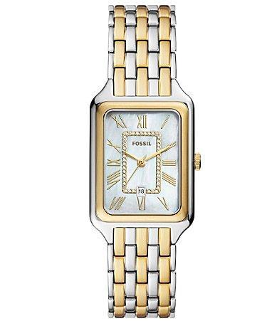 Fossil Womens Raquel Three-Hand Date Two Tone Stainless Steel Bracelet Watch Product Image