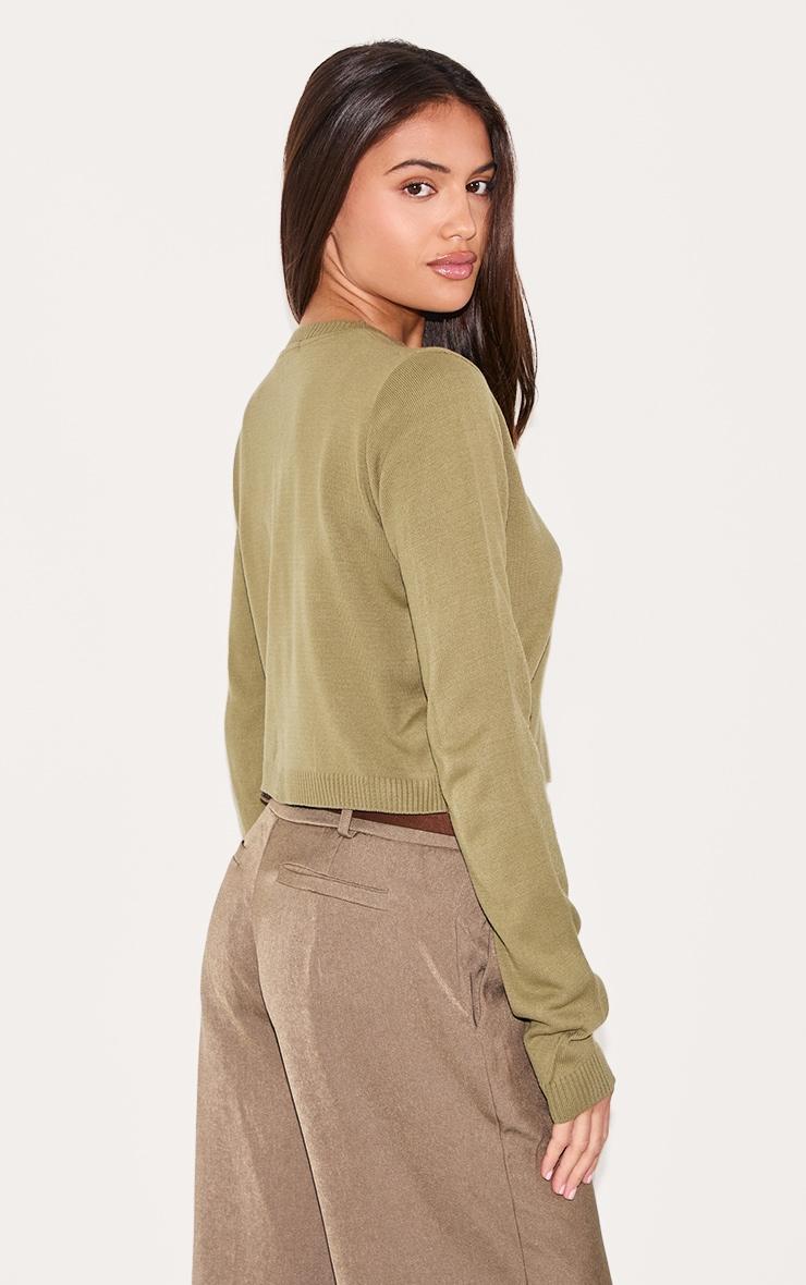 Olive Basic Button Up Knit Cardigan Product Image