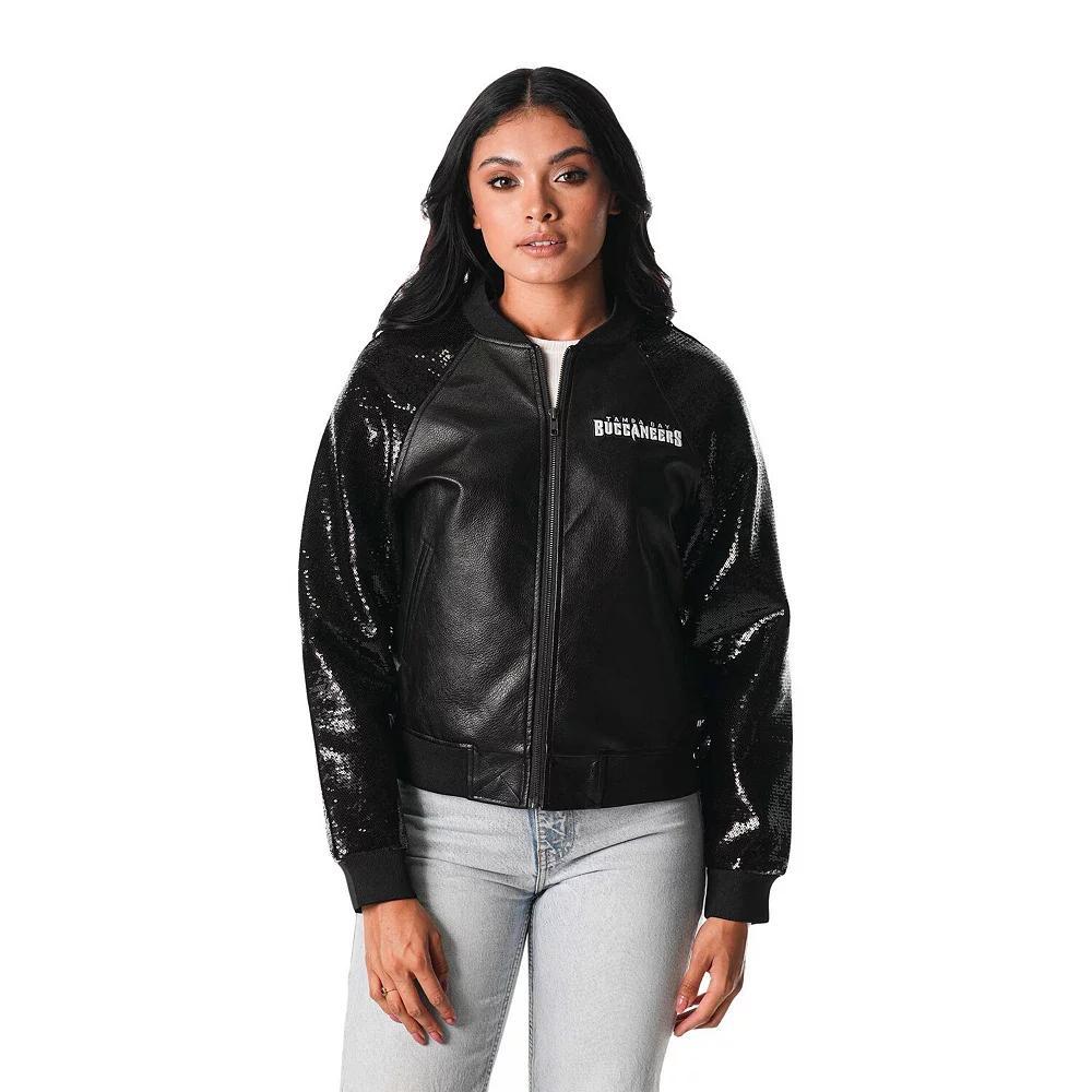 Women's The Wild Collective  Black Tampa Bay Buccaneers Sequin Full-Zip Jacket, Size: XL Product Image