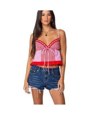 Edikted Womens Joanne Mixed Gingham Tank Top Product Image