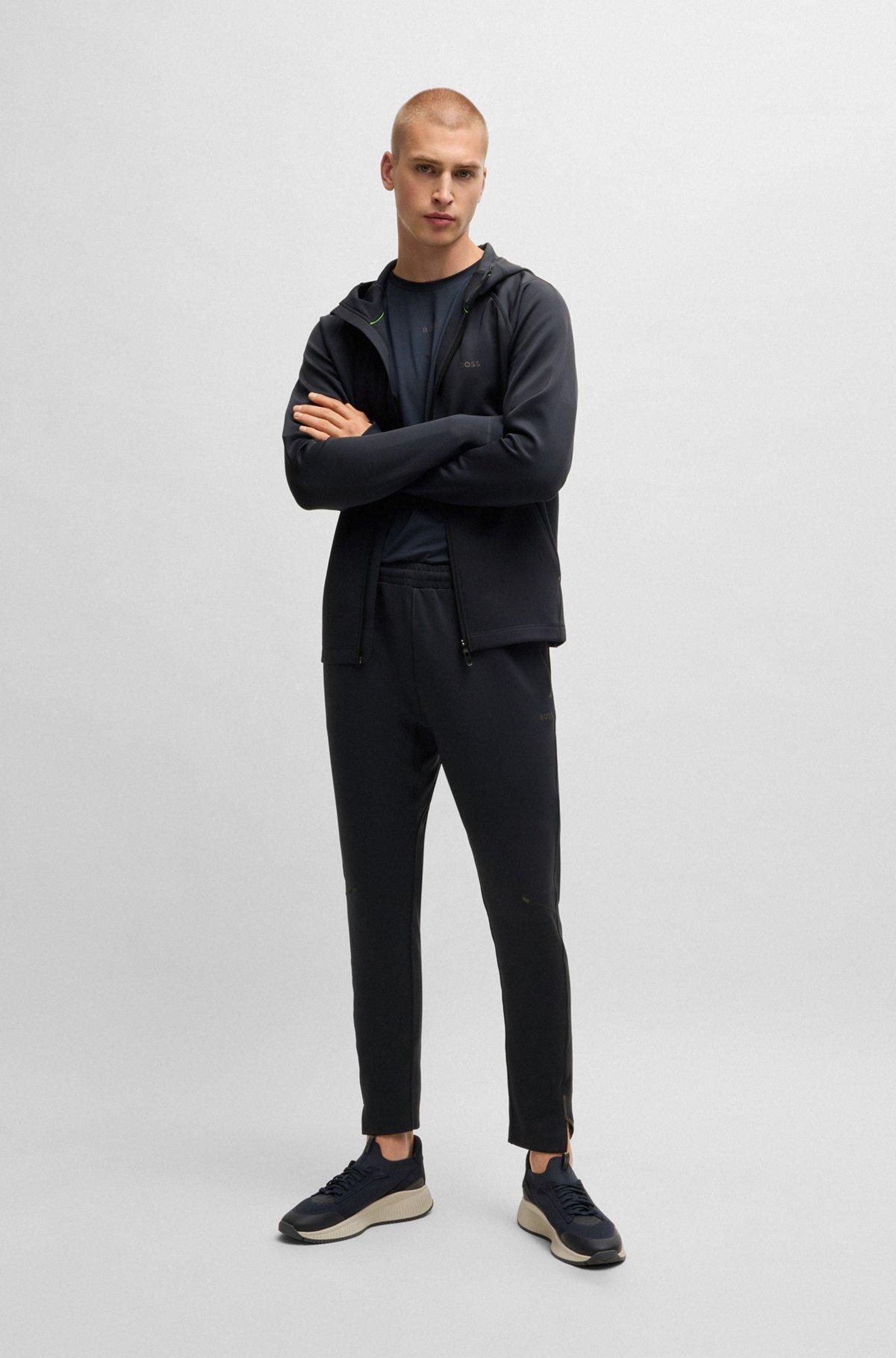 Active stretch zip-up hoodie with moisture management Product Image