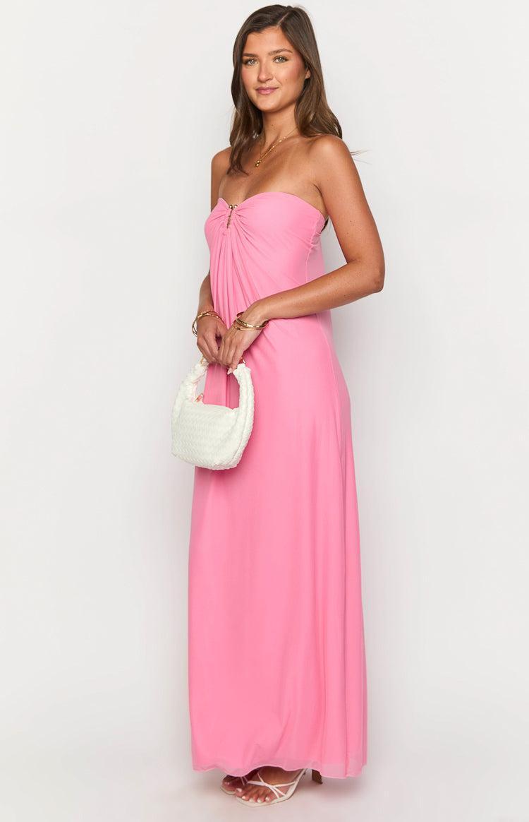 Brynner Pink Strapless Maxi Dress Product Image