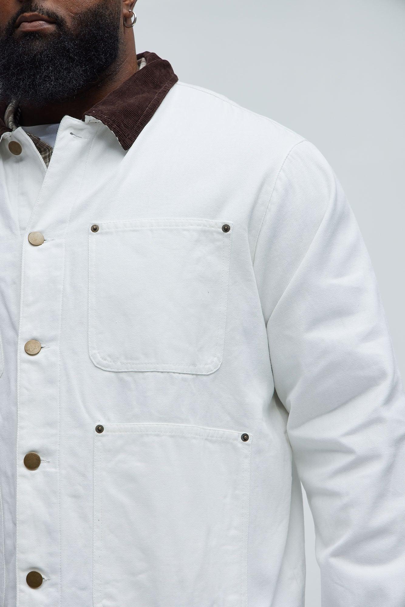 Alexander Utility Canvas Chore Jacket - White Product Image