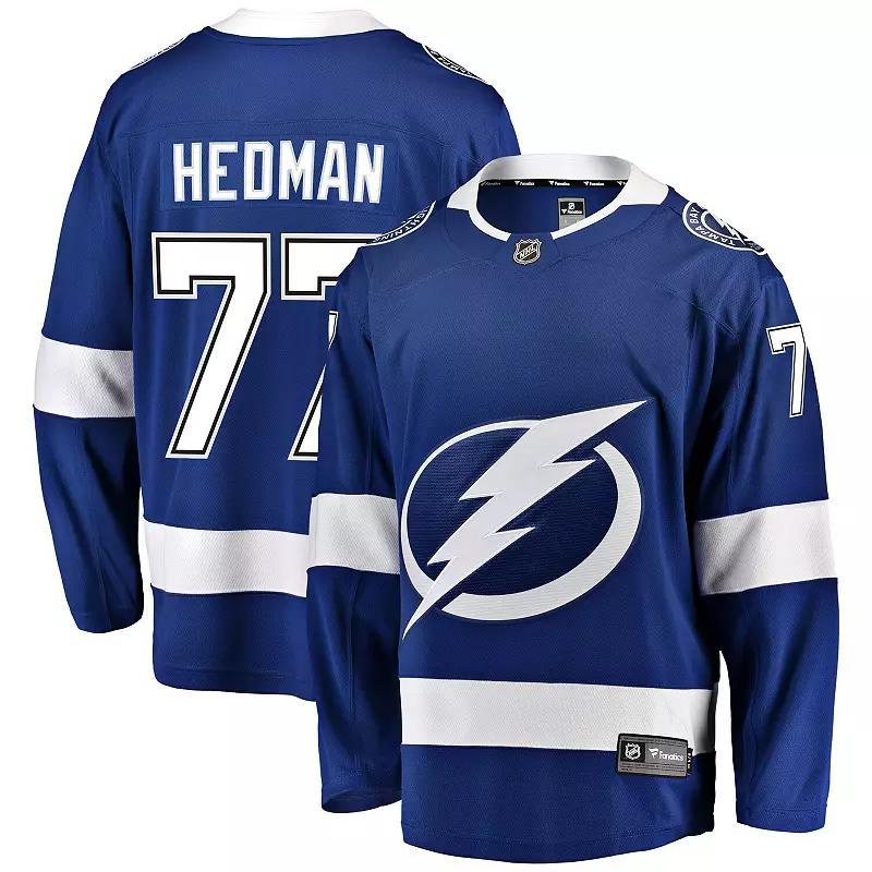 Men's Fanatics Branded Victor Hedman Blue Tampa Bay Lightning Home Premier Breakaway Player Jersey, Size: XS, Lgh Blue Product Image