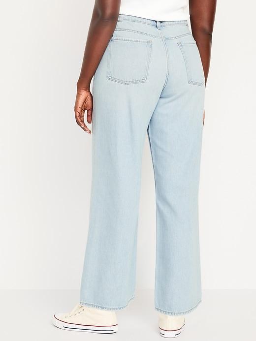 Mid-Rise Ripped Baggy Wide-Leg Jeans Product Image