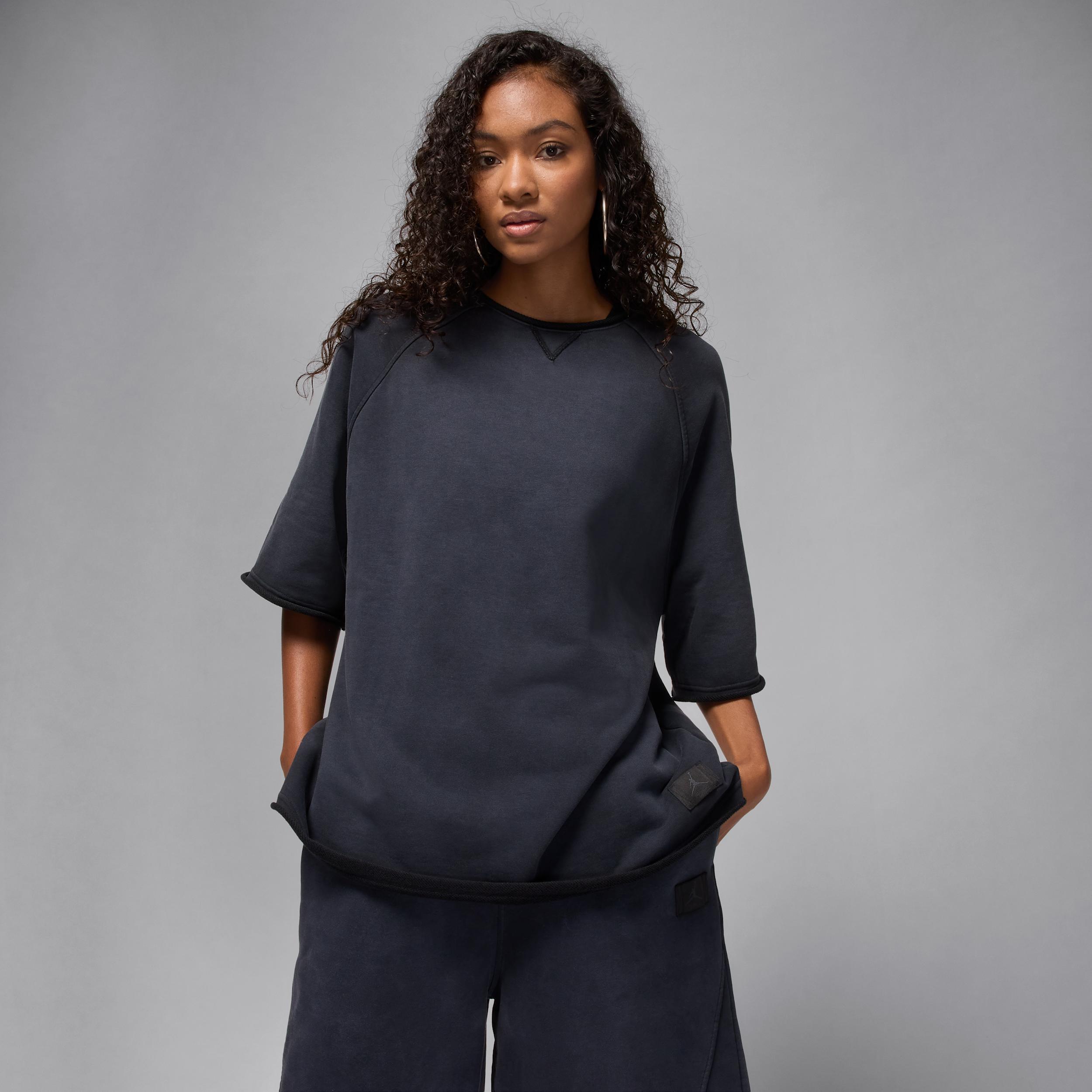 Womens Jordan Flight Fleece Oversized Short-Sleeve French Terry Top | IB9850-017 Product Image