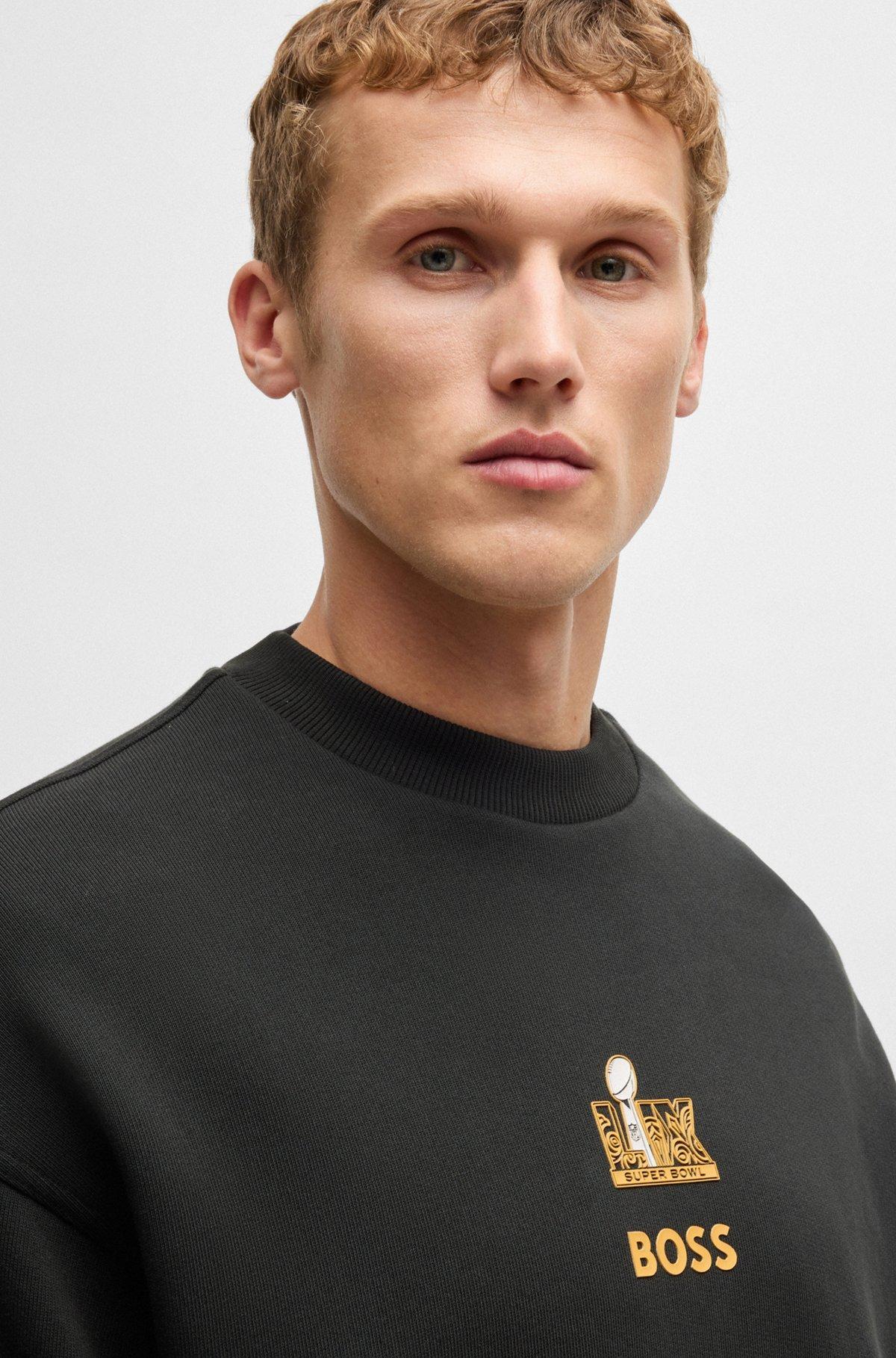 BOSS x NFL cotton sweatshirt with gold-tone embroidery Product Image