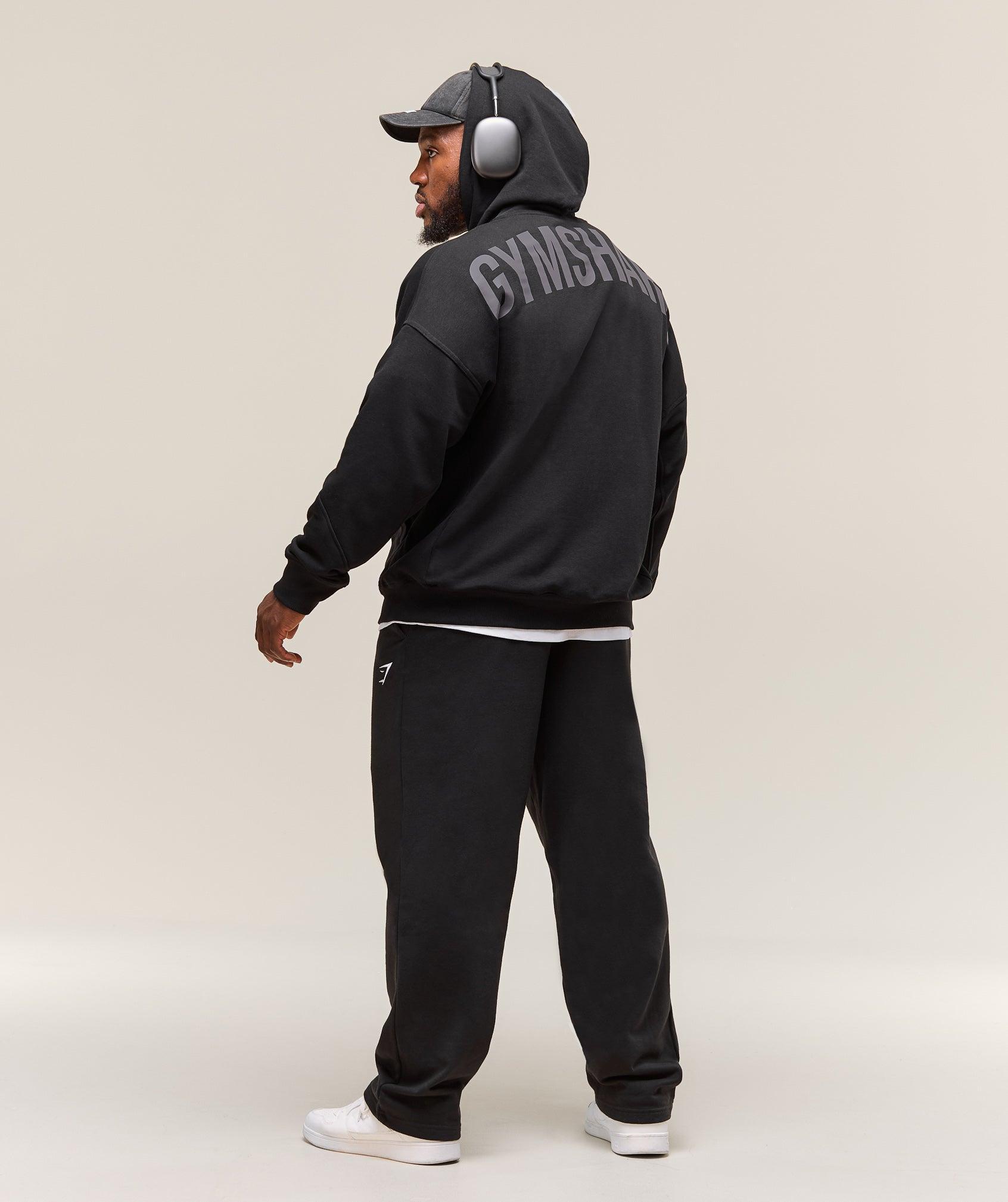 Gymshark Power Zip Up Hoodie - Black Male Product Image