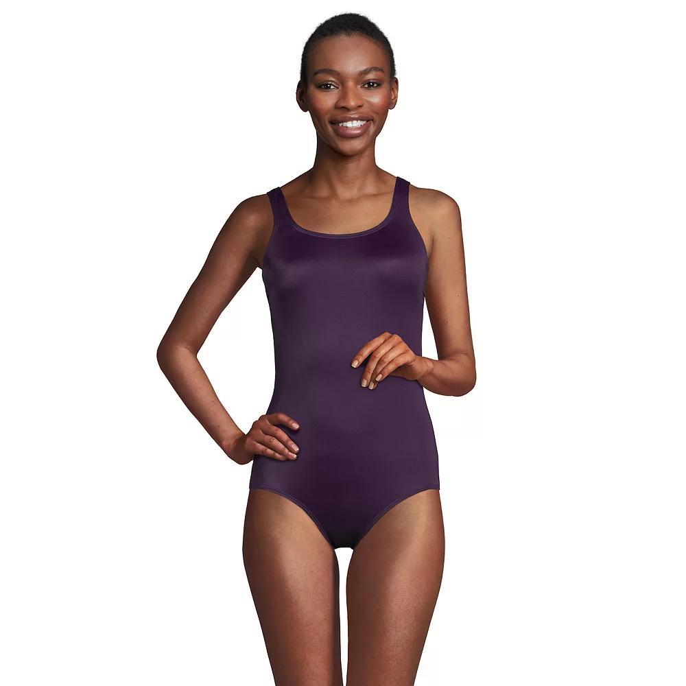 Women's Lands' End Tugless Sporty UPF 50 One-Piece Swimsuit,  Product Image