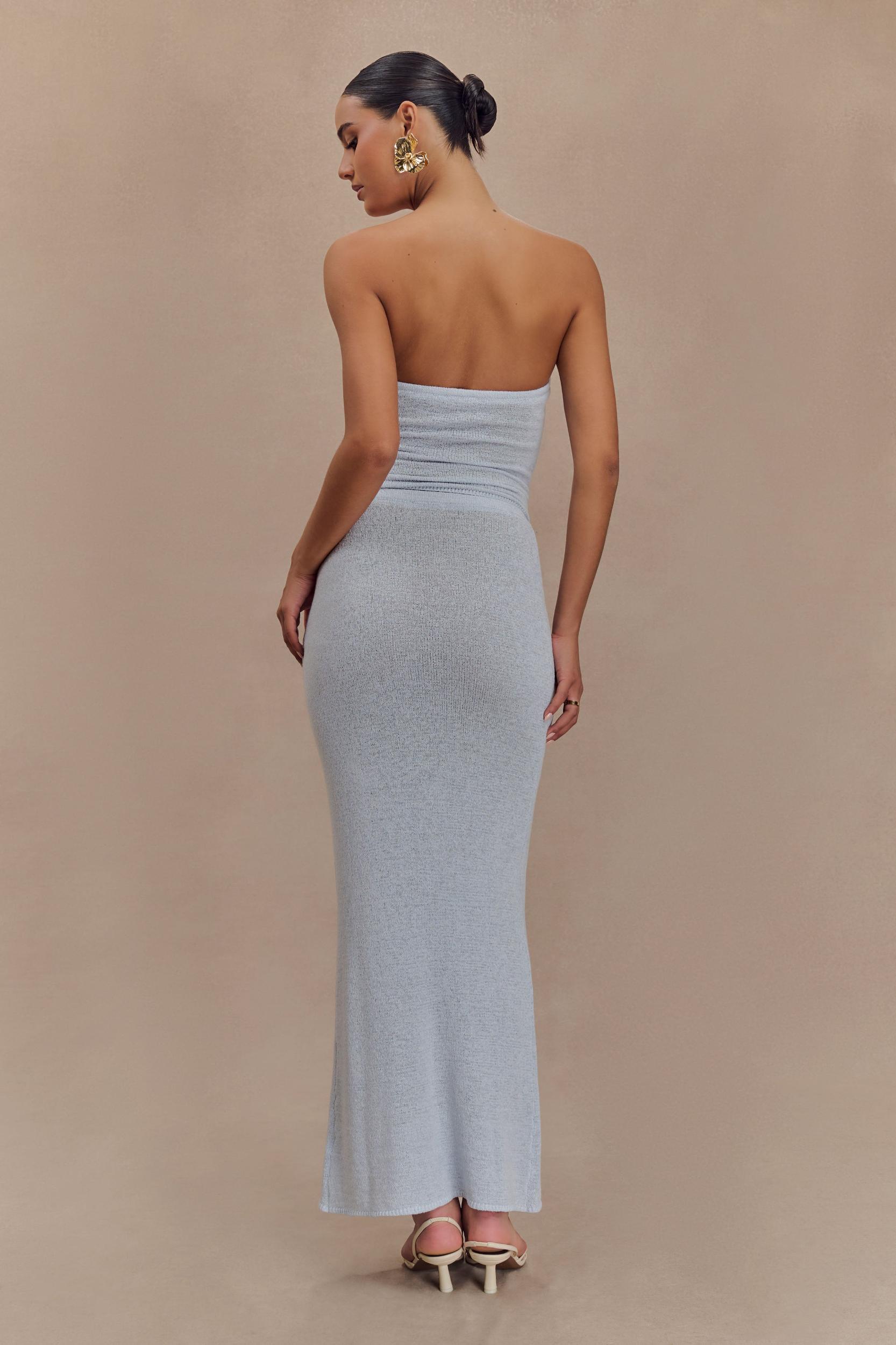 Phoebe Knit Maxi Skirt - Ice Blue Product Image
