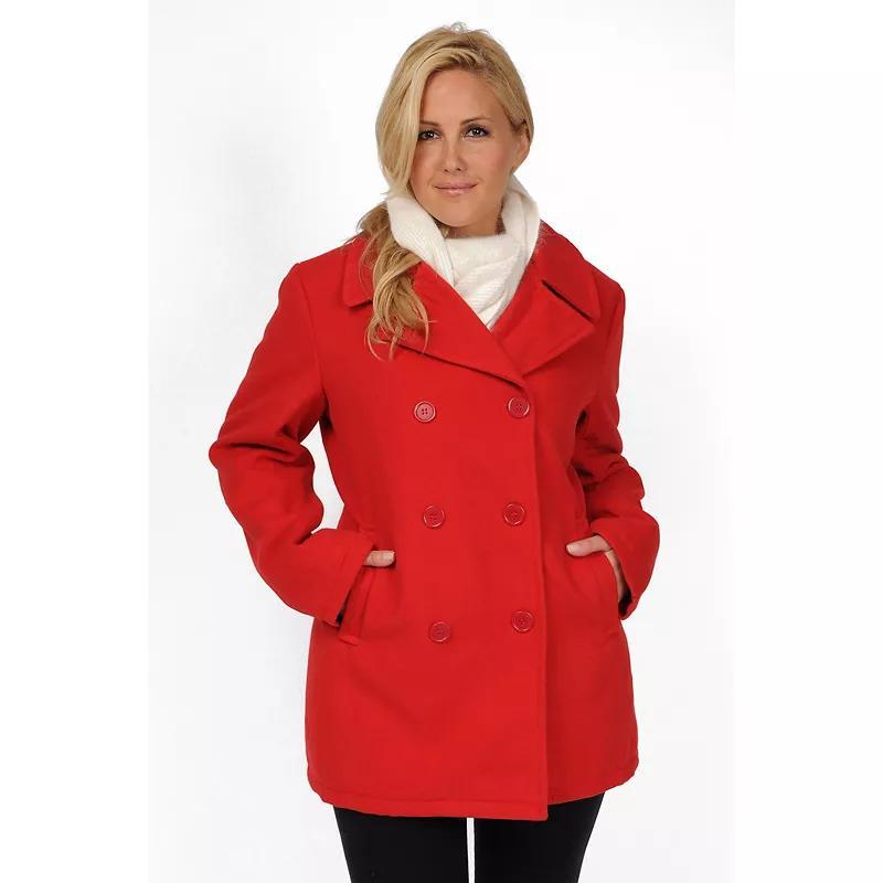 Plus Size Excelled Solid Peacoat, Women's, Size: 3XL, Red Product Image
