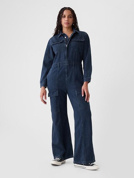 Denim Cargo Jumpsuit Product Image