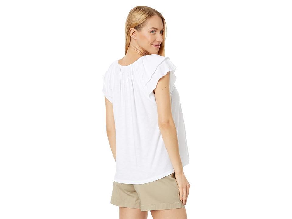 Lilla P Ruffle Sleeve Keyhole Top Women's T Shirt Product Image