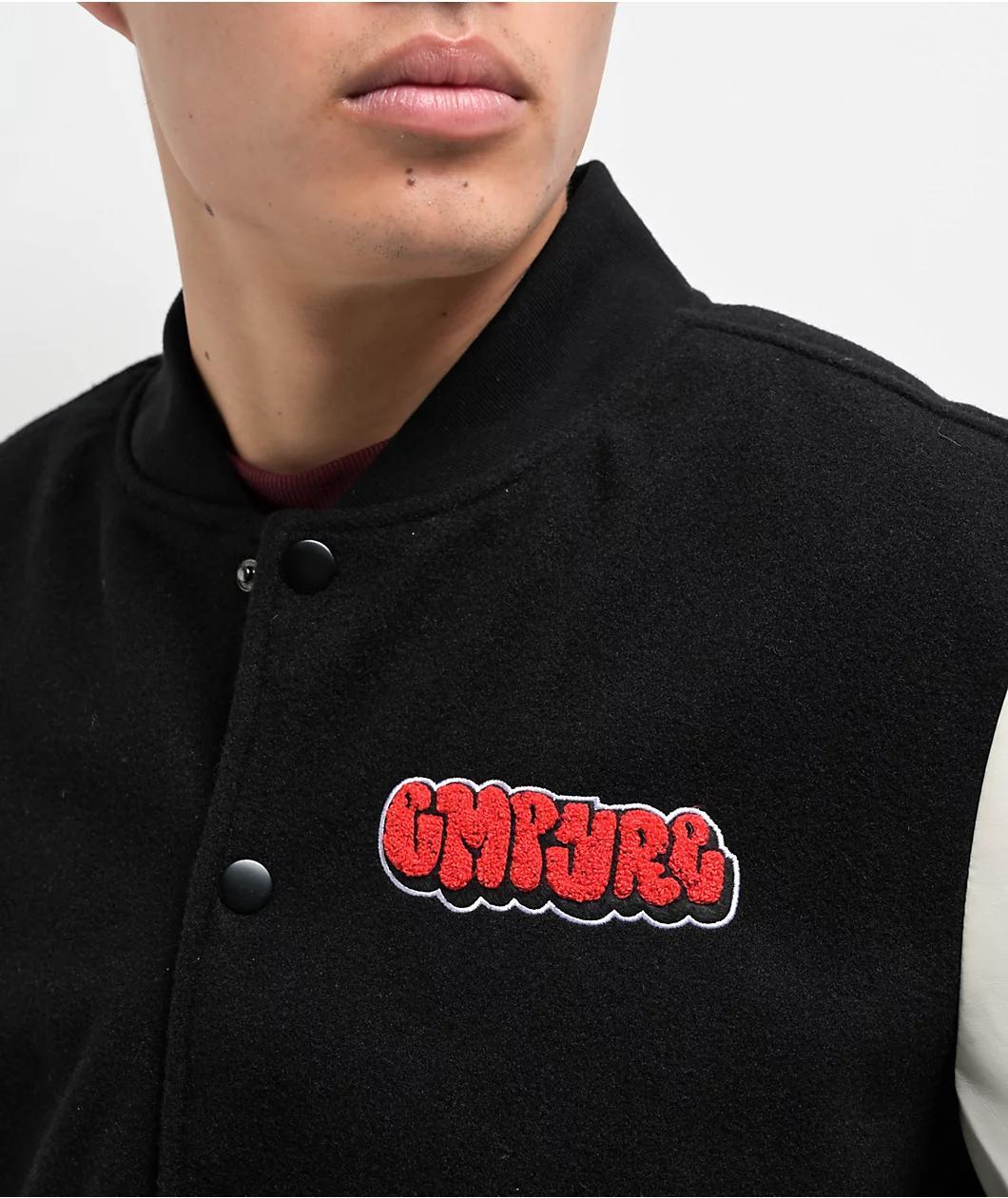 Empyre Cat A Tat Black & Cream Varsity Jacket Product Image