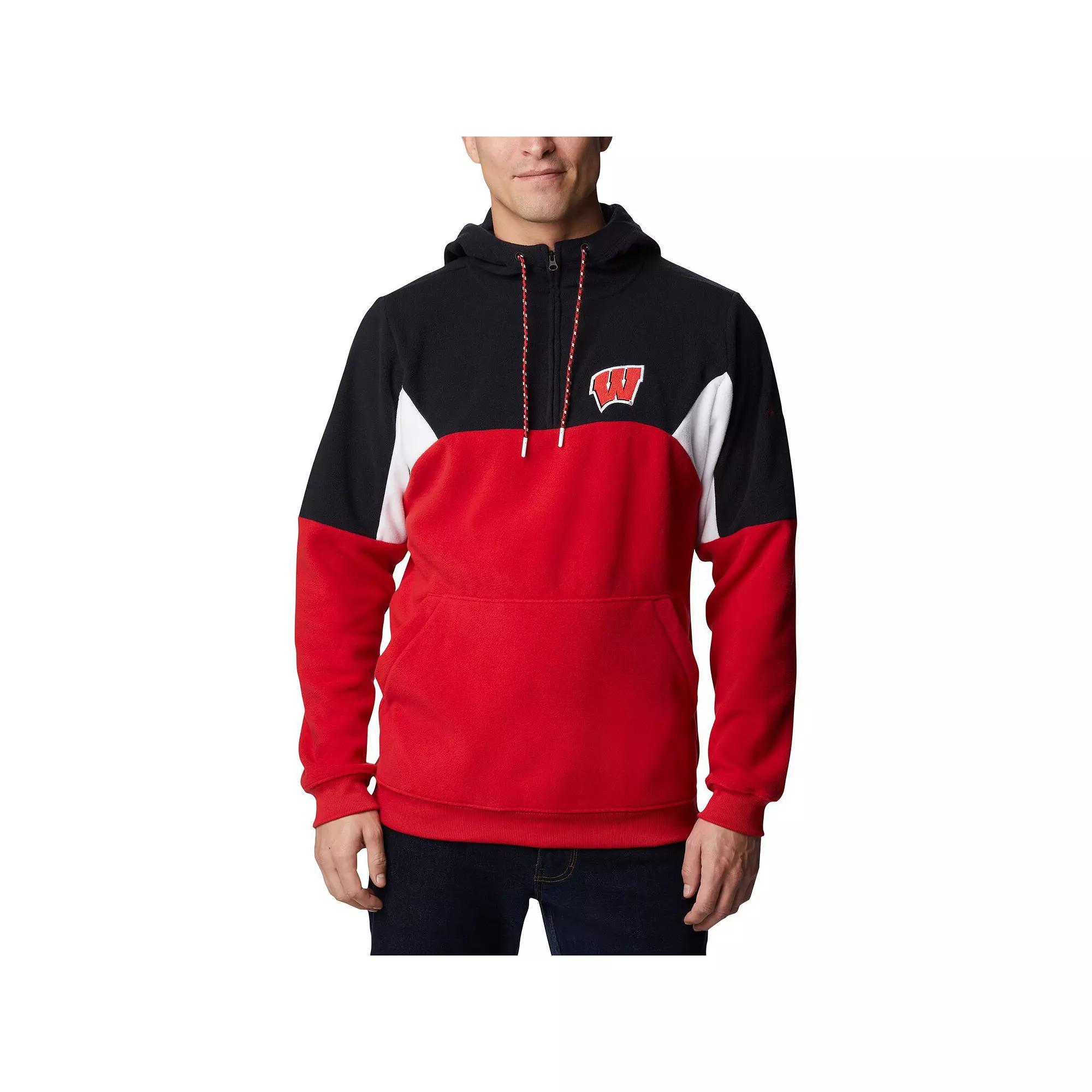 Men's Columbia Red Wisconsin Badgers Lodge Quarter-Zip Hoodie, Size: XL Product Image