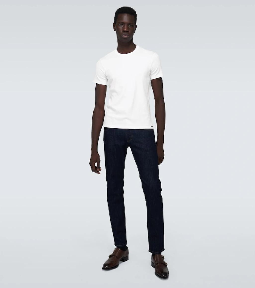 TOM FORD Slim-fit Lyocell And Cotton-blend Jersey T-shirt In Neutrals Product Image