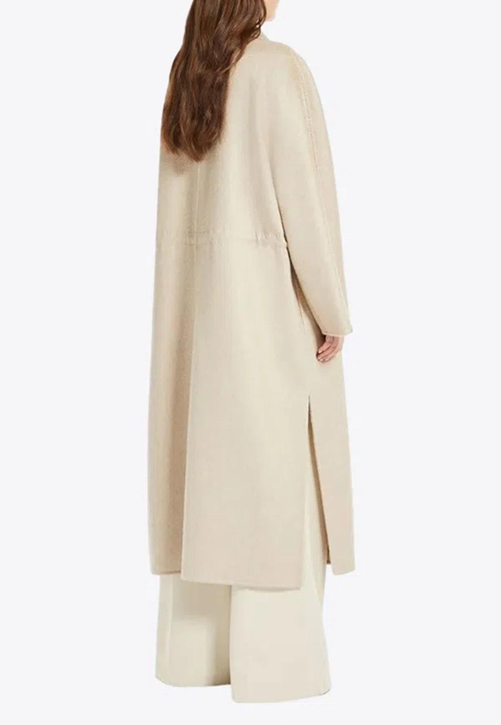 Oversize Cashmere Coat In Beige Product Image