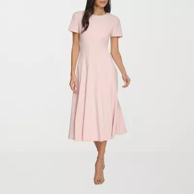 Marc New York Womens Short Sleeve Midi Fit + Flare Dress Product Image