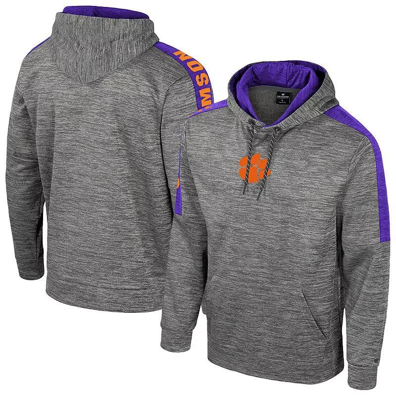 Men's Colosseum Heather Gray Clemson Tigers Dozer Pullover Hoodie, Size: XL, Grey Product Image