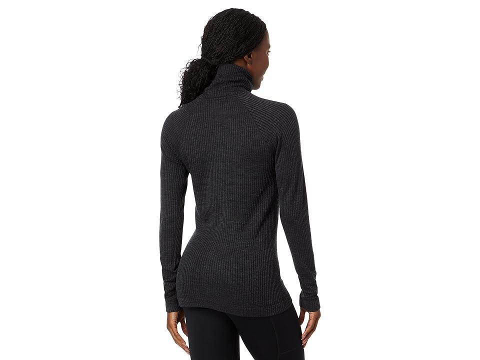 Smartwool Thermal Merino Rib Turtleneck (Charcoal Heather) Women's Clothing Product Image