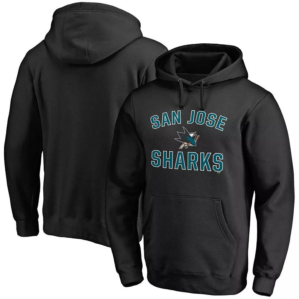 Men's Fanatics Branded Black San Jose Sharks Victory Arch Team Fitted Pullover Hoodie, Size: Large, Sks Black Product Image