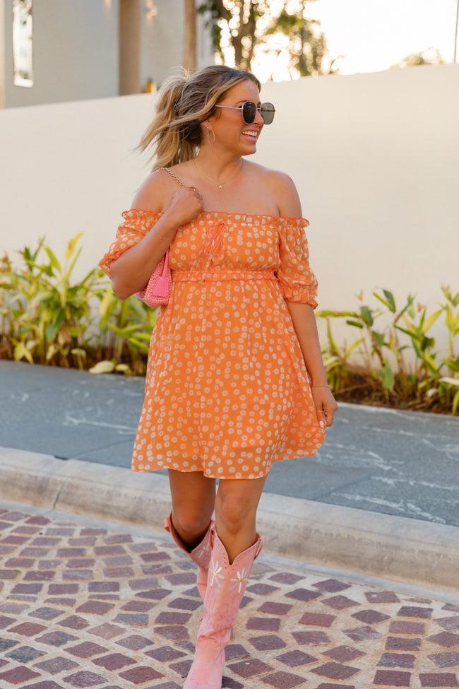 Golden Hour Gulf Orange Floral Dress FINAL SALE Product Image