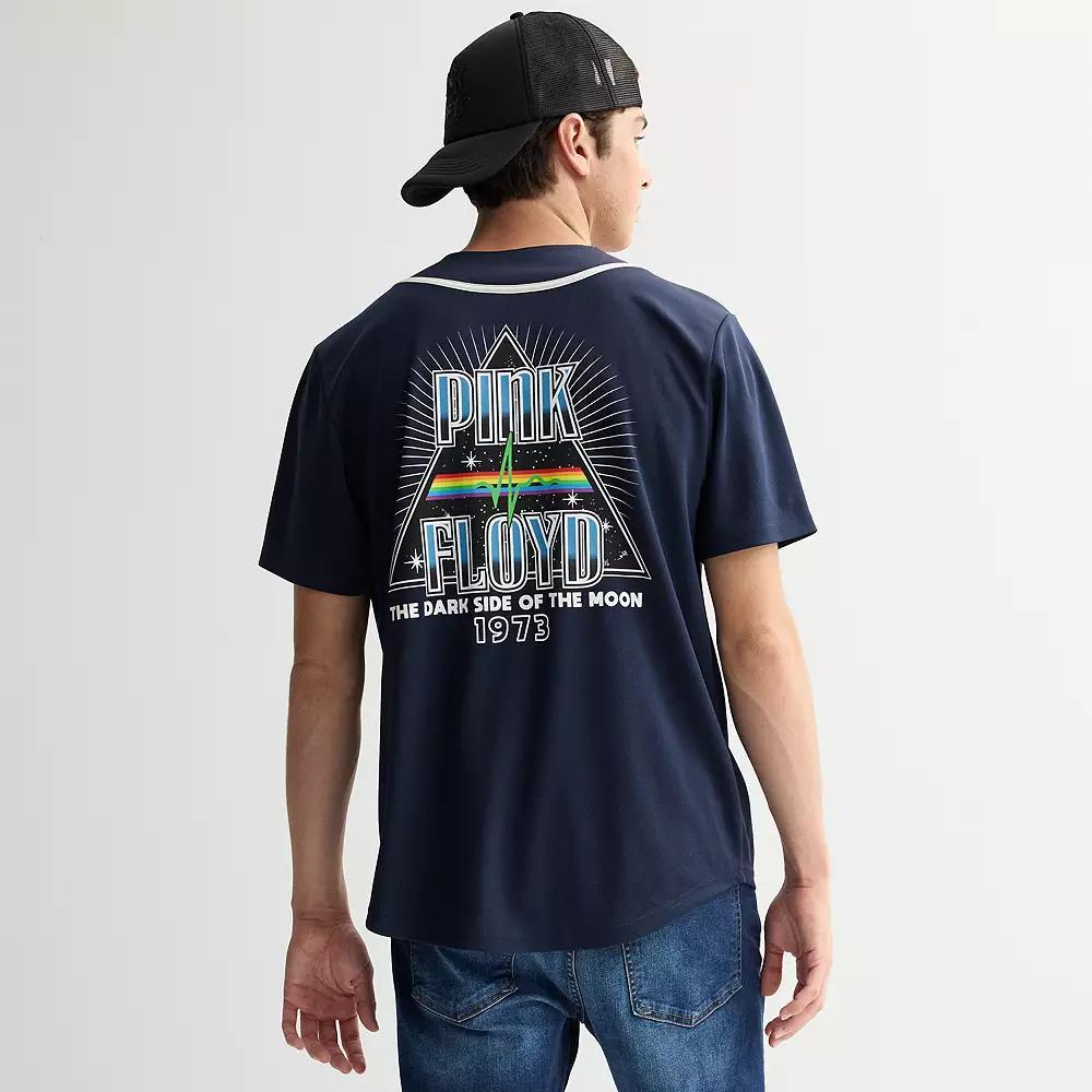 Men's Pink Floyd Dark Side Of The Moon Starry Prism Button-Front Jersey, Size: Medium, Blue Product Image