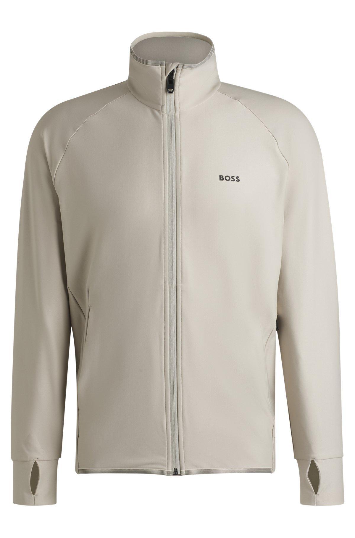 Zip-up sweatshirt with decorative reflective logo Product Image